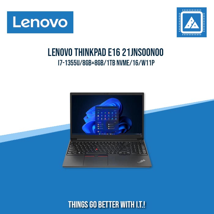 LENOVO THINKPAD E16 21JNS00N00 I7-1355U/8GB+8GB/1TB NVME/W11P | BEST FOR ENTERPRISES AND CORPORATES LAPTOP LENOVO THINKPAD E16 21JNS00N00 I7-1355U/8GB+8GB/1TB NVME/W11P | BEST FOR ENTERPRISES AND CORPORATES LAPTOP